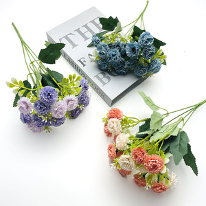Ramo de Flores de Seda de 33 cm, Clavel e Hortensia, Decoraciones para Mesa de Boda y Hogar, Accesorios de Fotografía - Product Image 2