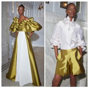 Tissu en taffetas 100 % polyester écologique Greta Constantine, or métallisé, pour style de mariage de filles, avec fonction mémoire - Product Image 6