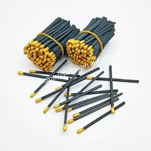 Bastões de fósforos de madeira sofisticados em preto com pontas douradas Premium Fire Starters para uso doméstico e em hotéis
