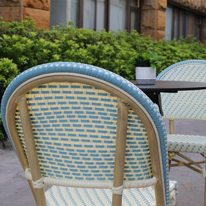 Terrasse Chaises empilées en rotin osier français <span class=keywords><strong>Paris</strong></span> <span class=keywords><strong>Bambou</strong></span> Jardin Chaises bistro Chaises de <span class=keywords><strong>bar</strong></span> bistrot Mobilier extérieur en aluminium - Product Image 5