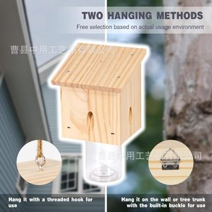 Trampa para Abejas de Madera Cuadrada, Control de Insectos de Madera Natural para Jardín - Product Image 3