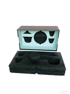 Boîtes rigides en carton gris recyclable <span class=keywords><strong>de</strong></span> haute qualité sur mesure avec des plateaux intérieurs en mousse EPE et impression quadrichromie pour services à thé - Product Image 2