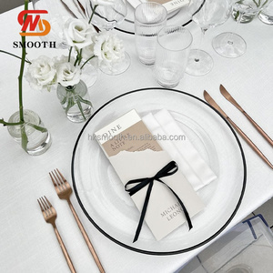 SMOOTH 13 Inch clear Wedding Gold Glass <b>Plates</b> Wholesale Wedding Charger <b>Plates</b> Dinnerware Set for Event Dinner table <b>Decoration</b> - Product Image 6
