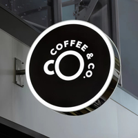 Enseigne lumineuse circulaire extérieure personnalisée, enseigne lumineuse ronde à LED, signalétique lumineuse, logo d'entreprise, enseigne de café
