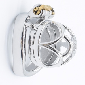 Stainless Steel Male <b>Mini</b> Chastity Dildo Cock Cage Diamond Head Tiny Dildo Cage 1.3 Inch Small Male Chastity Cock Cage for Men - Product Image 4