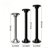 Pied de table réglable et durable pour camping-car, couleur noir/gris argenté, pied de table rotatif et détachable pour bateau et camping-car