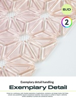 Mosaïque triangulaire en verre cristal style européen BJD, motif feuille de chanvre, finition nacrée rose clair, conçue pour la décoration d'espaces commerciaux