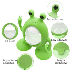 子供用歯ブラシホルダーセットサクションカップバスルームオーガナイザー楽しいカエルかわいい漫画子供用歯ブラシホルダー - Product Image 3