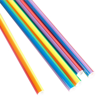Pailles à boire jetables écologiques en PLA biodégradable, pliables, rayées, multicolores, flexibles, pour les fêtes