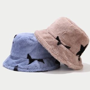 AZOV-LY Thickened Fleece Five-Pointed <strong>Star</strong> Female Online <strong>Influencer</strong> Fashion Warm Keeping Bucket Casual Sun Hat - Product Image 3