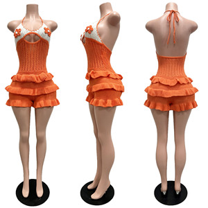 Nuevos <span class=keywords><strong>Monos</strong></span> <span class=keywords><strong>de</strong></span> Verano 2026 <span class=keywords><strong>de</strong></span> <span class=keywords><strong>Moda</strong></span> Tejidos Calados para Mujer, con Volantes, Cuello Halter, Sin Mangas, con Cordones y Recortes, Mono <span class=keywords><strong>de</strong></span> Una Pieza para Mujer - Product Image 3