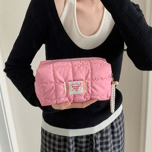 Grande trousse de <span class=keywords><strong>maquillage</strong></span> pour femme, <span class=keywords><strong>esthétique</strong></span> et mignonne, organiseur de voyage, porte-crayons en coton de qualité avec fermeture éclair - Product Image 4