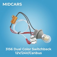 Ampoule LED T25 3157 3156 à double couleur, commutation blanc/ambre, compatible Canbus, clignotant sans hyperflash P27