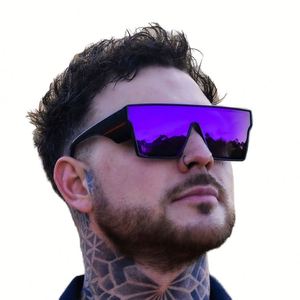 Gafas de Sol Cuadradas Extra Grandes de Moda 2025 con Logotipo Personalizado para Hombre y Mujer, Lentes de Espejo Coloridas con Protección UV400, Montura Grande, Gafas de Ciclismo - Product Image 1