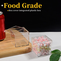 Petit carré de 2mm d'épaisseur boîte à bonbons rigide haut de gamme en plastique transparent de qualité alimentaire pour la célébration de mariage de stockage de sucette de sucre