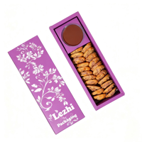 Boîte à glissière écologique pour la restauration rapide, biscuits, crêpes, gâteaux, chocolats, truffes, traiteur, emballage en papier avec insert pour sauce