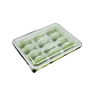 Bandeja desechable de plástico pp para servir comida, 12 compartimentos para dumplings