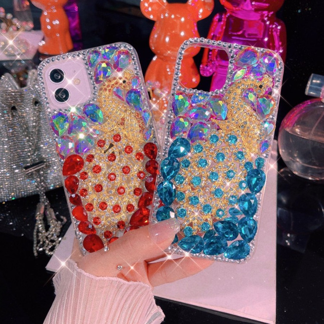 DIY Women Lady Crystal Rhinestone Diamond Phone Cases for iPhone 17 Pro Max 16 14 13 12 Luxury Women Girls Bling Glitter Cover