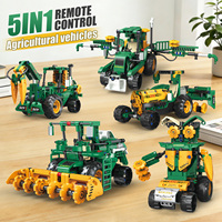 Ensemble de construction de robot 5-en-1 MOC Voiture de fermier programmable télécommandée en plastique ABS, modèle de jouet DIY, cadeau de vacances