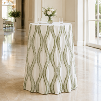 Nappe ronde en polyester à motif floral personnalisé, faible MOQ, vente en gros, pour événements de mariage, banquets, locations de fêtes