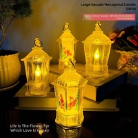 Lanterne LED vintage en plastique en gros, bougie électronique vacillante sans flamme, écologique, durable, ornement de table pour les fêtes