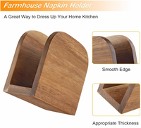 Porte-serviettes en bois classique de qualité supérieure, base lourde, écologique, pour éviter le basculement, idéal pour les restaurants, cafés et buffets