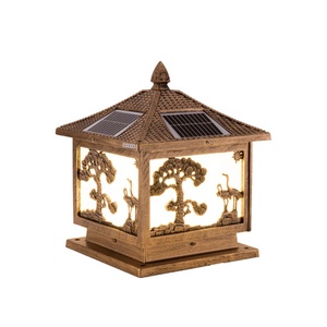 <span class=keywords><strong>Lampe</strong></span> à colonne LED solaire, extérieure, étanche IP65, lumière de jardin solaire en bronze avec panneau solaire, lumière de poteau de <span class=keywords><strong>portail</strong></span> solaire - Product Image 4