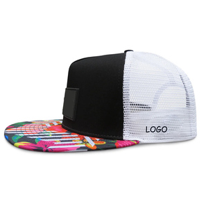 หมวกแก๊ป 5 แผง ทรงแบน ปักโลโก้ยาง ผ้าแคนวาสตาข่าย แบบ Snapback สำหรับผู้ใหญ่ ลายดอกไม้ สไตล์สปอร์ต ธุรกิจ ลำลอง เหมาะสำหรับเล่นเบสบอล - Product Image 3