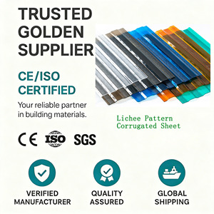 Plaque de toiture en <span class=keywords><strong>polycarbonate</strong></span> prismatique transparent durable de 1,2 x 50 m, motif lychee, en plastique transparent gaufré ondulé - Product Image 1