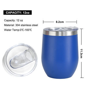 कस्टम लोगो 12 औंस स्टेनलेस स्टील वैक्यूम इन्सुलेट कॉफी मग डबल दीवार बीपा मुक्त अंडे का आकार वाइन टंबलर - Product Image 6