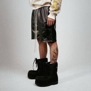 <span class=keywords><strong>Pantaloni</strong></span> Jogger <span class=keywords><strong>in</strong></span> <span class=keywords><strong>Pelle</strong></span> da Uomo Streetwear Personalizzati <span class=keywords><strong>con</strong></span> <span class=keywords><strong>Elastico</strong></span> <span class=keywords><strong>in</strong></span> Vita, Logo Ricamato sulla Gamba e Zip Nascosta - Product Image 6