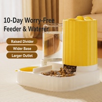 Fontaine à eau et distributeur de nourriture automatiques 2-en-1 pour animaux de compagnie avec réservoir d'eau de 1,1 L et récipient de nourriture de 1,4 L pour chats et petits chiens