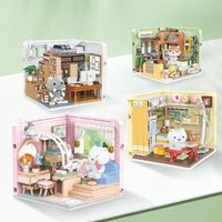 inbrixx 885001-885008 MOC City Street View Creative House Puzzle Décoration de bureau Briques mignonnes Cadeau d'anniversaire Ensembles de blocs de construction