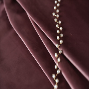 Bán Buôn Hà Lan Nhung Rèm Cửa Trong Đồng Bằng Màu Sắc Hiện Đại Sang Trọng Vải Phong Cách Bắc Âu Nhung Rèm Cửa Trong Các Nhà Máy - Product Image 6