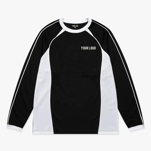 เสื้อฟุตบอลย้อนยุคคุณภาพสูงแบบมืออาชีพ สไตล์ลำลองทรงโอเวอร์ไซส์ ตัดสี แขนยาว ผลิตจากโพลีเอสเตอร์ 100% เสื้อกีฬา - Product Image 1