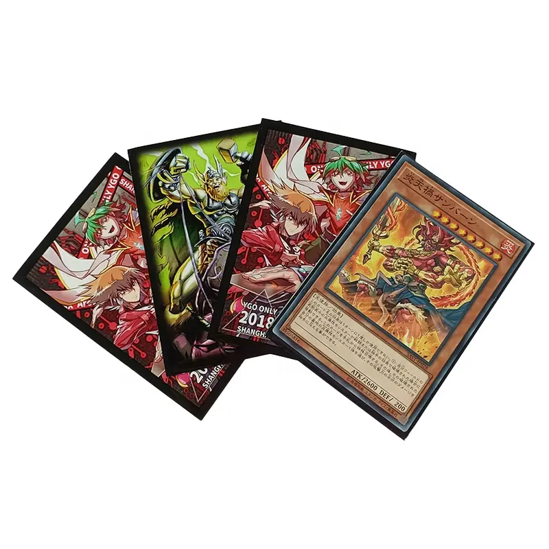 Yugioh ปลอกการ์ดเทรดดิ้งขนาด62X89มม.,แขนการ์ดอะนิเมะพิมพ์ลายศิลปะแขนการ์ดพลาสติกแบบกำหนดเอง MTG