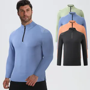 Chemises Slim Fit à manches longues Active Wear Chemises de compression imprimées pour hommes Chemise de sport respirante pour hommes