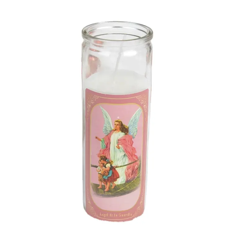 Vaso di vetro Religioso Candela Produttore, negozio di dollari religioso candela, candele di vetro religioso