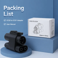 Adaptateur de chargeur EV CCS2 vers CCS1, 250A DC 80A AC, connecteur de charge rapide pour véhicule électrique, étanche IP54