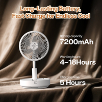 Ventilateur debout pliant Rechargeable portatif pour le bureau à domicile voyage 7200 Mah batterie USB Source d'alimentation électrique conception pliable