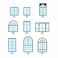 Fenêtres insonorisées à persiennes en aluminium pour maison, cour, gîte, hôtel - Design minimaliste, modèle de fenêtre pliante au design graphique