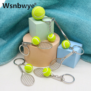Raquette de tennis pendentif clé personnalisé designer anneau chaînes raqueta de tenis métal souple sport porte-clés raquette de tennis ensemble porte-clés - Product Image 5