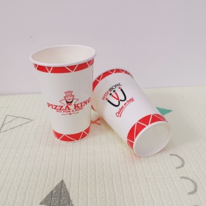 Gobelets en papier biodégradables de 12 oz et 22 oz avec couvercles, personnalisés avec logo imprimé en rose, rouge et noir, pour cola et café, vente en gros à prix réduit - Product Image 4
