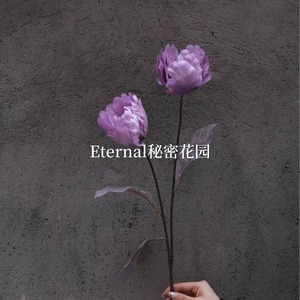 Flor Artificial de Seda Secret Garden, Tulipán de Dos Cabezas Color Rosa Champán, Decoración para Bodas, Accesorios para Exteriores - Product Image 2