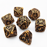 Nouvel ensemble de dés polyédriques 3D en cuivre fait main, ajourés, 7 pièces, pour accessoires de maître de jeu de rôle et collectionneurs de jeux de table
