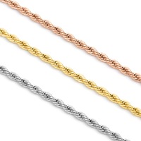 Meilleures ventes transfrontalières : Chaîne torsadée en acier inoxydable plaqué sous vide, collier ras du cou INS, maillon vierge pour bijoux faits main DIY