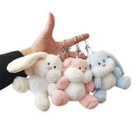 En gros, Porte-clés pendentif en peluche lapin mignon de dessin animé, portable, avec longues oreilles souples, doux, breloque de sac, cadeau