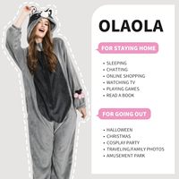 Pyjama une pièce en flanelle unisexe pour adulte, motif animal Echo, en peluche, pour dormir, cosplay ou fête