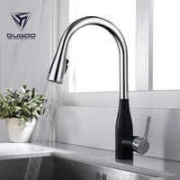 Keran Mixer Dapur Hitam Krom dan Matte Kualitas Tinggi dengan Penyemprot
