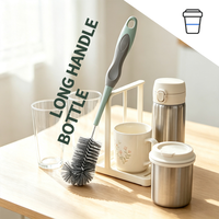 Ensemble de brosses de nettoyage pour biberons en plastique, nettoyeur de biberons et de tasses à lait, manche long, poils doux pour la cuisine et la crèche